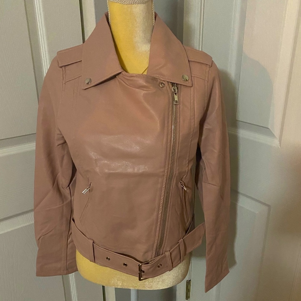 New Blush Moto Style Jacket - Picture 1 of 8